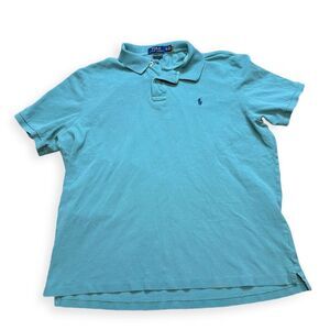 VINTAGE POLO RALPH LAUREN Men’s Teal Short Sleeve Classic Fit Polo Shirt XL